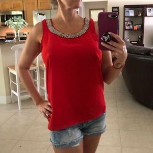 NWT 🆕 Sexy RED ❤️ Open Back Top with Beading